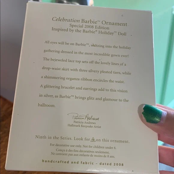 Hallmark Keepsake Special Edition 2008 Celebration Barbie Ornament - Picture 6 of 7